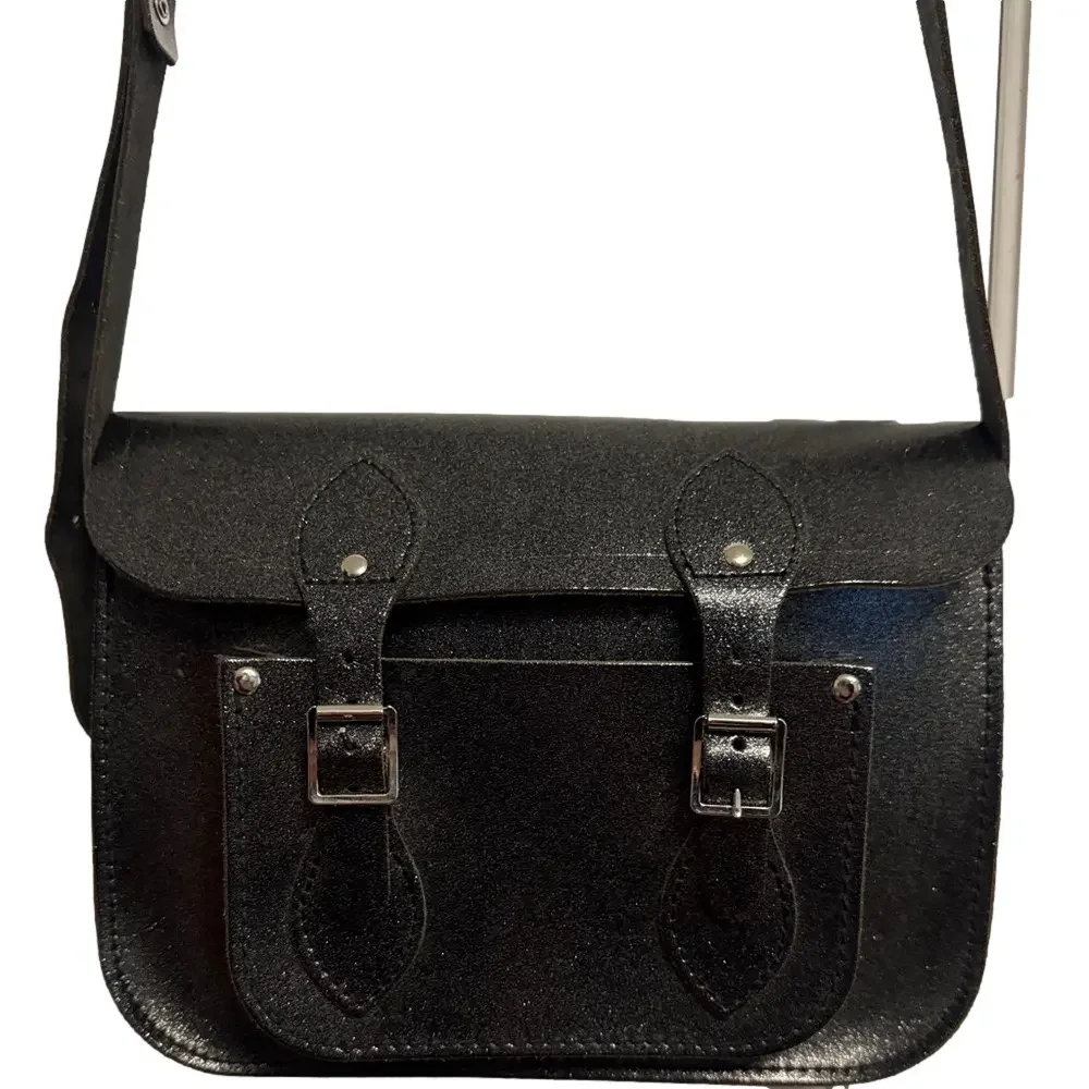 CAMBRIDGE SATCHEL Black Leather Glitter Shoulder Crossbody Bag